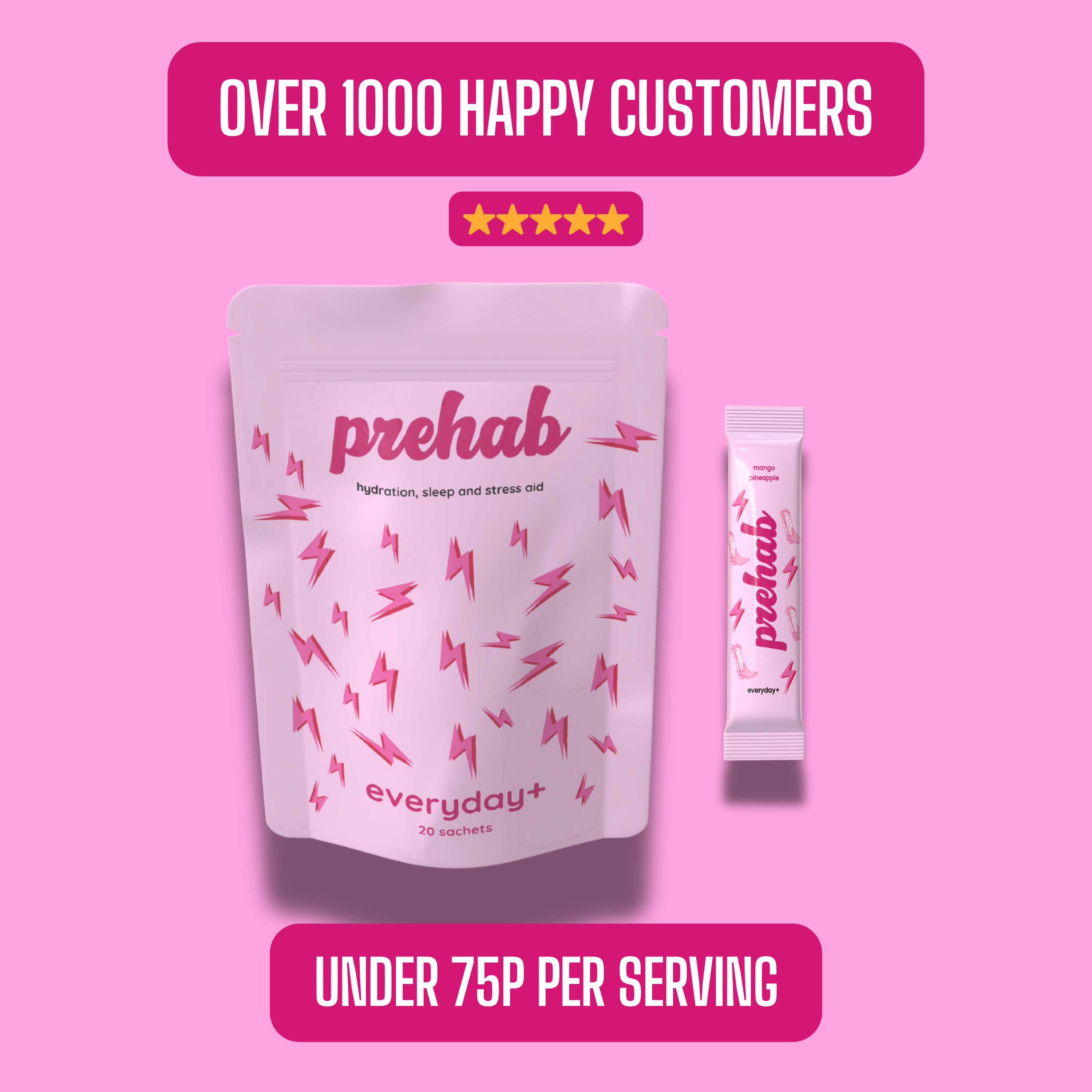prehab 20 sachet hydration, sleep and stress pack